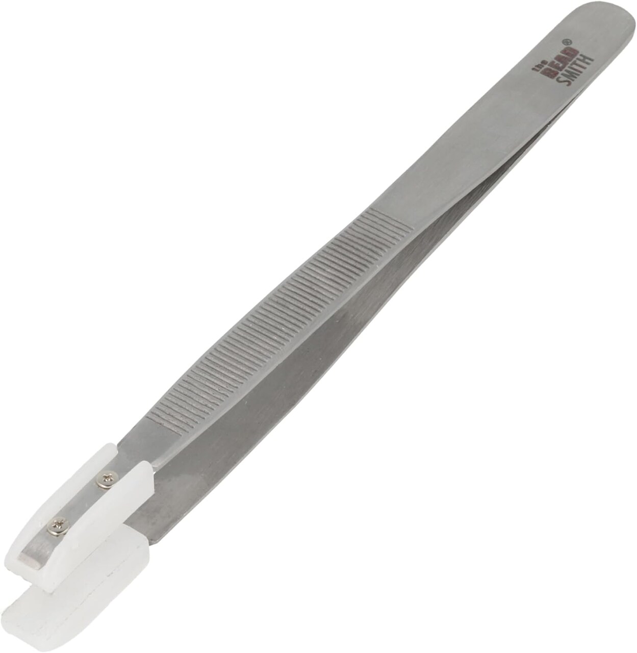 The Beadsmith Nylon Jaw Tweezers – 5.5” Craft Tool for Wire Straightening w/ 0.85” Non-Marring Soft Nylon Tips, Made of Stainless Steel